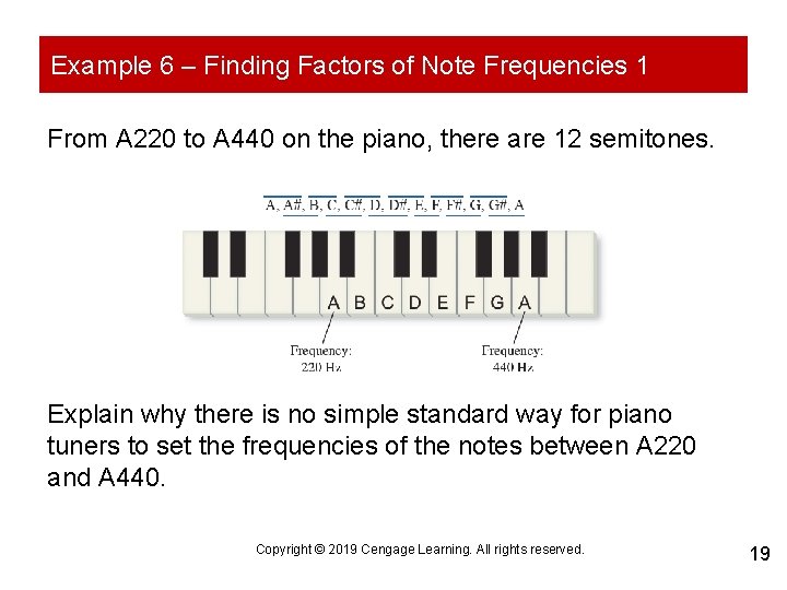 Example 6 – Finding Factors of Note Frequencies 1 From A 220 to A