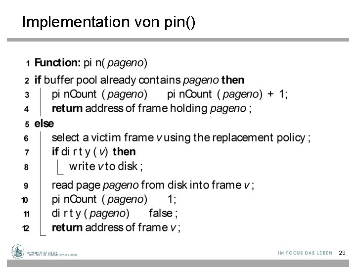 Implementation von pin() 29 