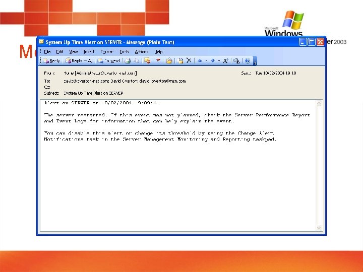 Monitoring and Reporting 