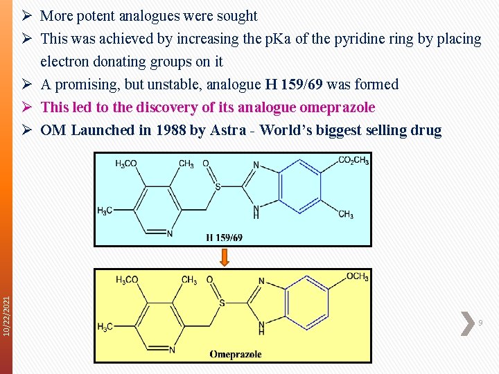 10/22/2021 Ø More potent analogues were sought Ø This was achieved by increasing the