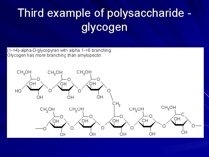 Third example of polysaccharide glycogen 
