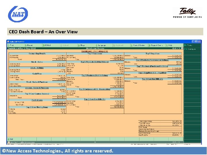 CEO Dash Board – An Over View ©New Access Technologies. , All rights are