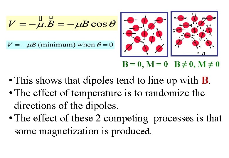 B = 0, M = 0 B ≠ 0, M ≠ 0 • This