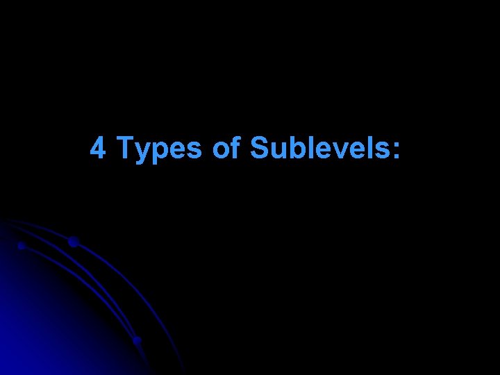 4 Types of Sublevels: 