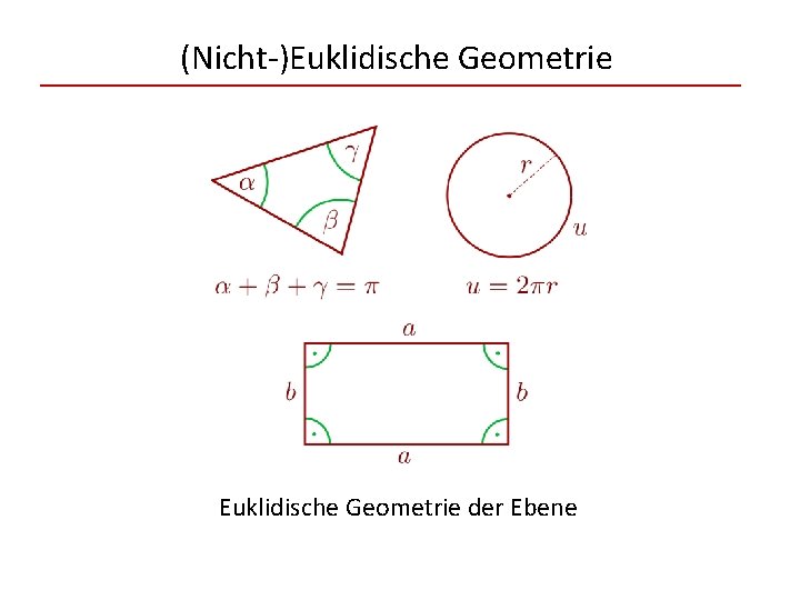 (Nicht-)Euklidische Geometrie der Ebene 