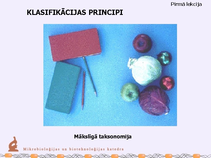 Pirmā lekcija KLASIFIKĀCIJAS PRINCIPI Mākslīgā taksonomija 