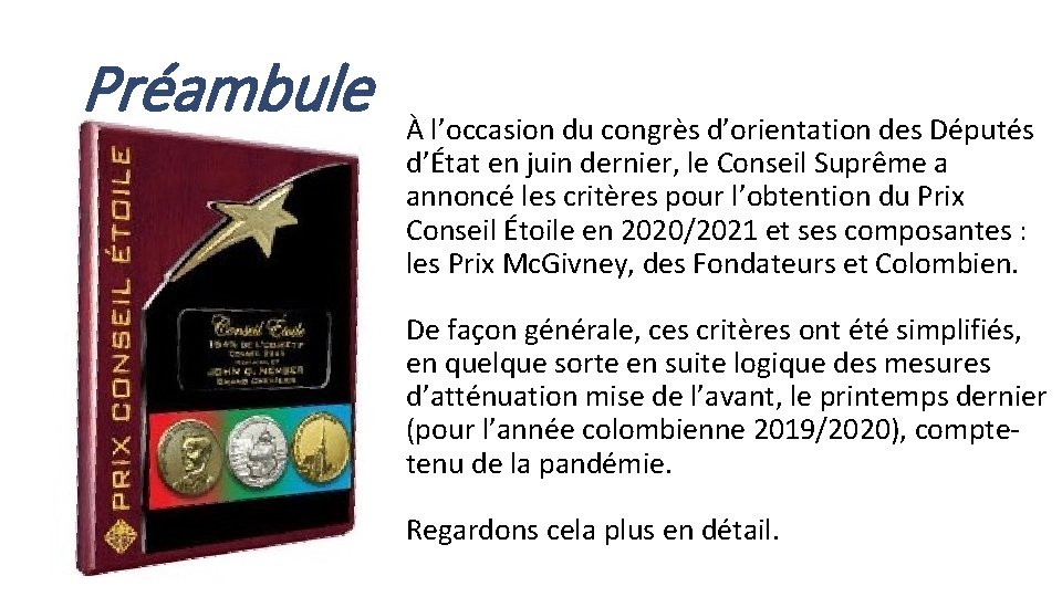 Préambule À l’occasion du congrès d’orientation des Députés d’État en juin dernier, le Conseil