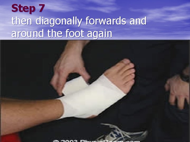 Step 7 then diagonally forwards and around the foot again 