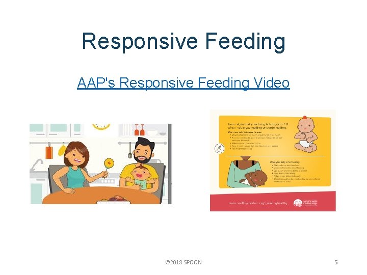 Responsive Feeding AAP's Responsive Feeding Video © 2018 SPOON 5 