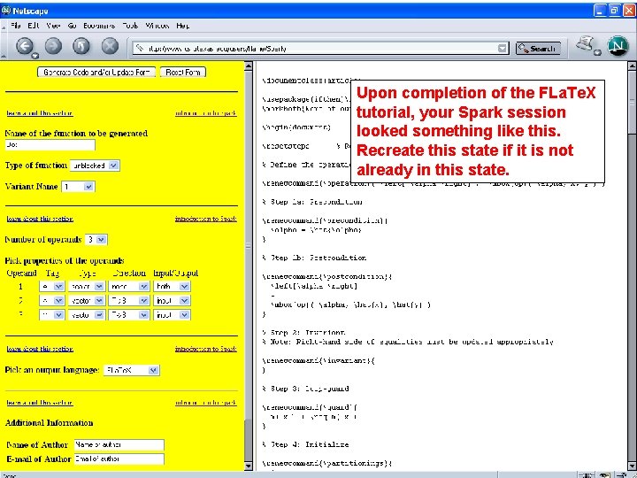 Upon completion of the FLa. Te. X tutorial, your Spark session looked something like