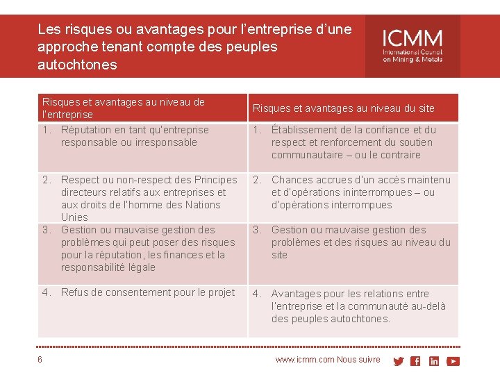 tablir des relations constructives avec les peuples autochtones