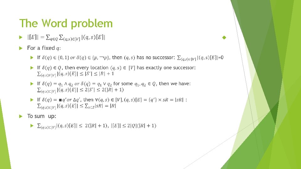 The Word problem 