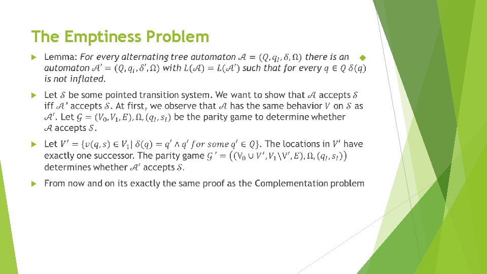 The Emptiness Problem 