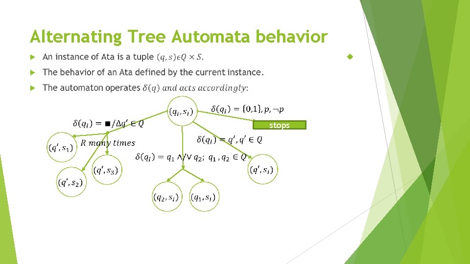 Alternating Tree Automata behavior stops 