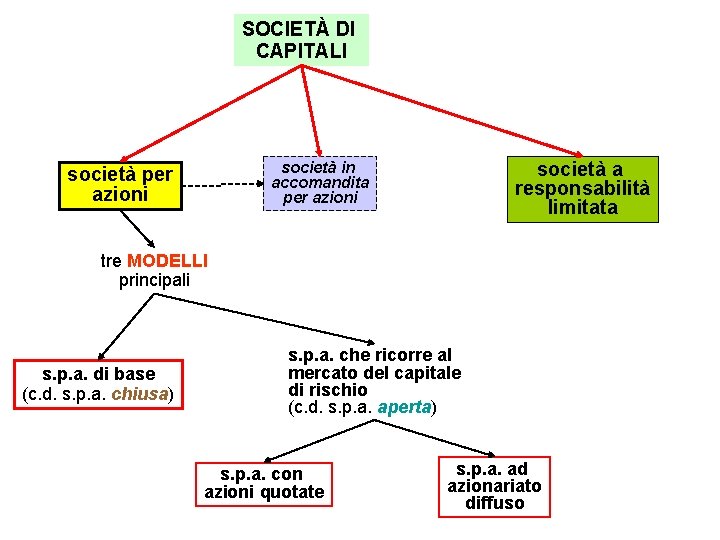 SOCIETÀ DI CAPITALI società a responsabilità limitata società in accomandita per azioni società per