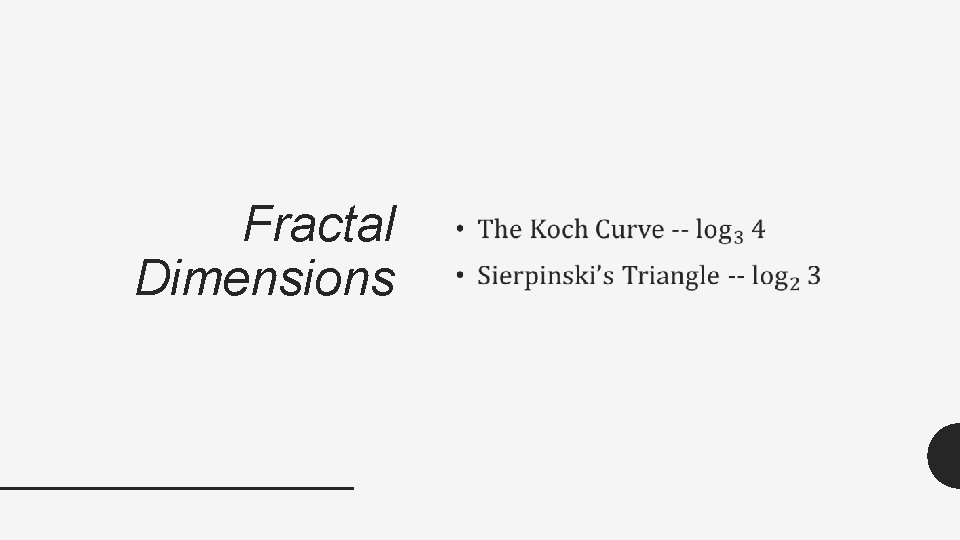 Fractal Dimensions • 