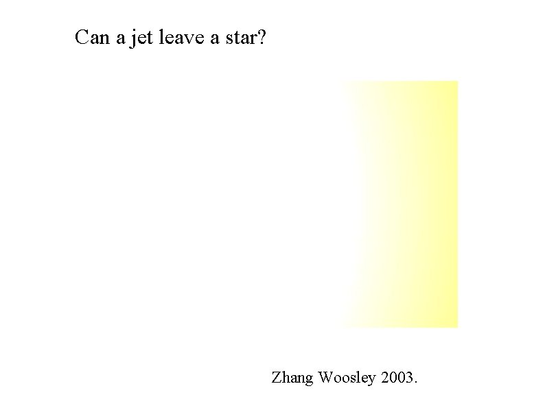 Can a jet leave a star? Zhang Woosley 2003. 