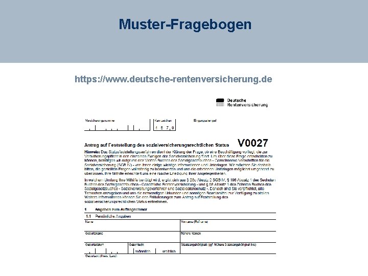 Muster-Fragebogen https: //www. deutsche-rentenversicherung. de 