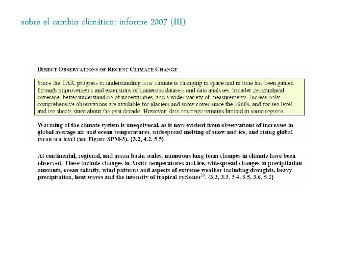 sobre el cambio climático: informe 2007 (III) 