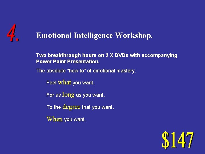 Emotional Intelligence Workshop. Two breakthrough hours on 2 X DVDs with accompanying Power Point