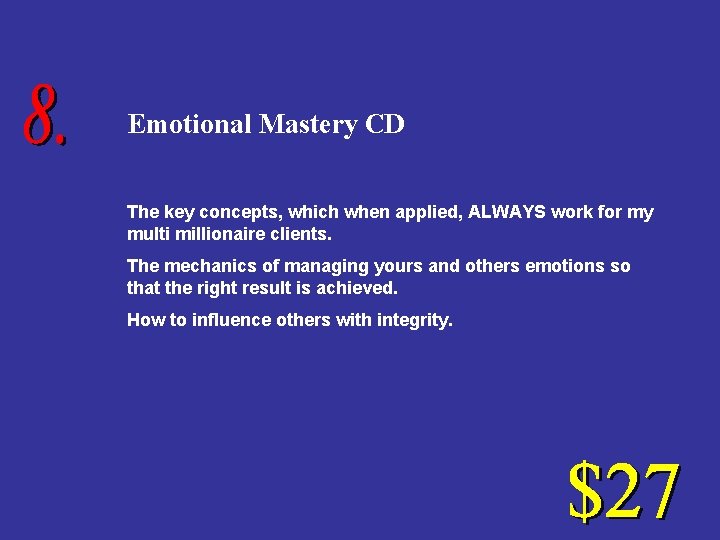 Emotional Mastery CD The key concepts, which when applied, ALWAYS work for my multi