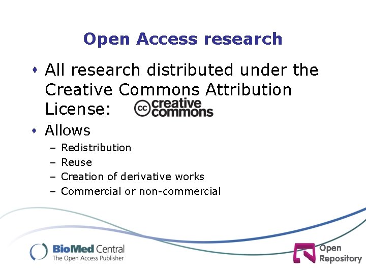 Open Access research s All research distributed under the Creative Commons Attribution License: s