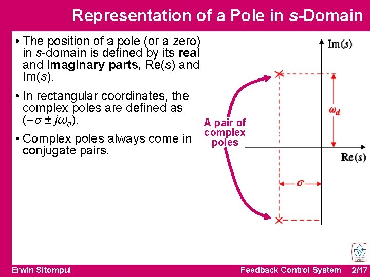 Representation of a Pole in s-Domain • The position of a pole (or a
