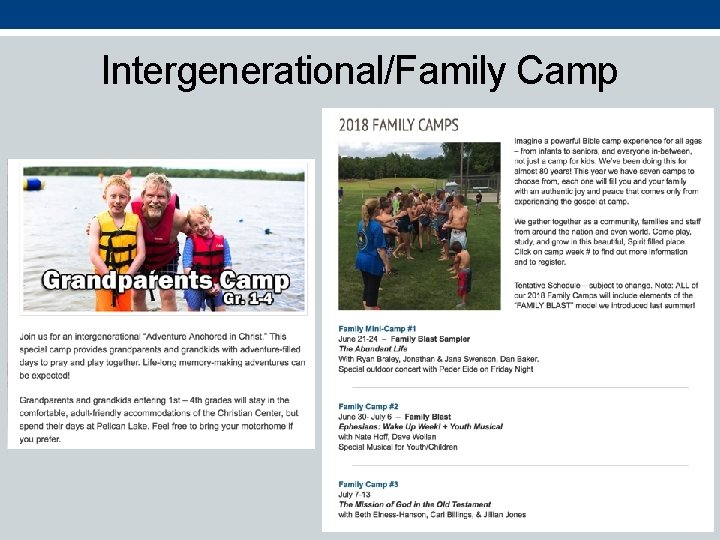 Intergenerational/Family Camp 