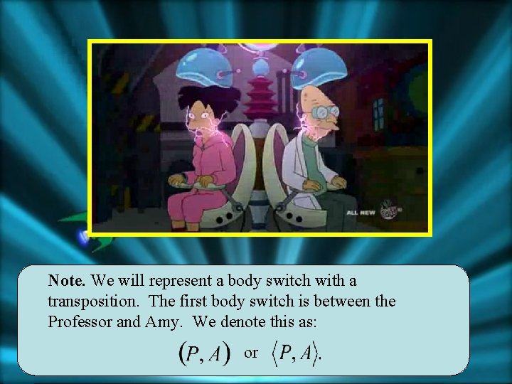 Note. We will represent a body switch with a transposition. The first body switch