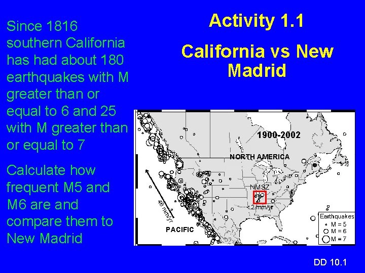 Since 1816 southern California has had about 180 earthquakes with M greater than or