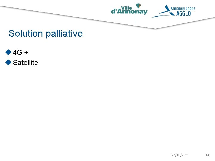 Solution palliative u 4 G + u Satellite 23/10/2021 14 