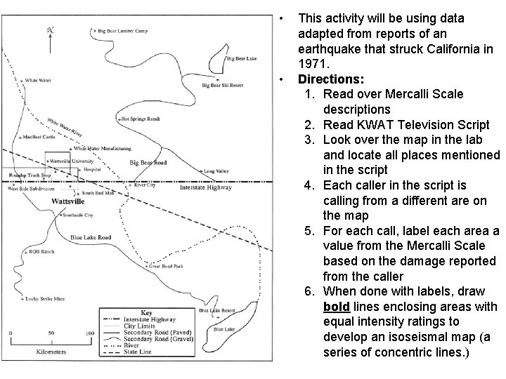  • • This activity will be using data adapted from reports of an