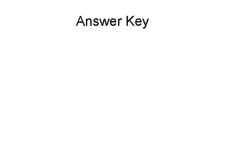 Answer Key 