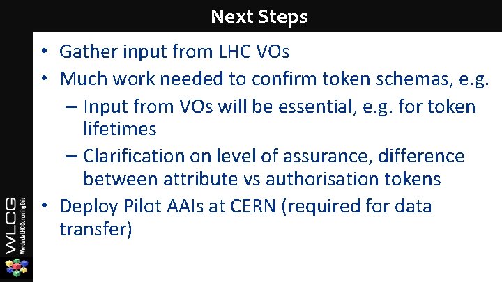 Next Steps • Gather input from LHC VOs • Much work needed to confirm