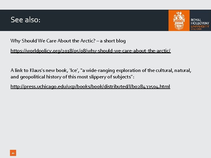 See also: Why Should We Care About the Arctic? – a short blog https: