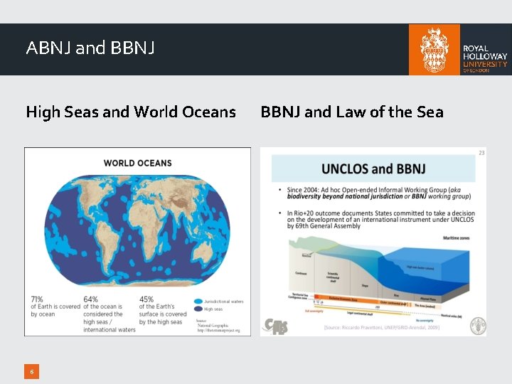 ABNJ and BBNJ High Seas and World Oceans 6 BBNJ and Law of the
