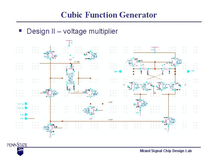 Cubic Function Generator § Design II – voltage multiplier Mixed Signal Chip Design Lab