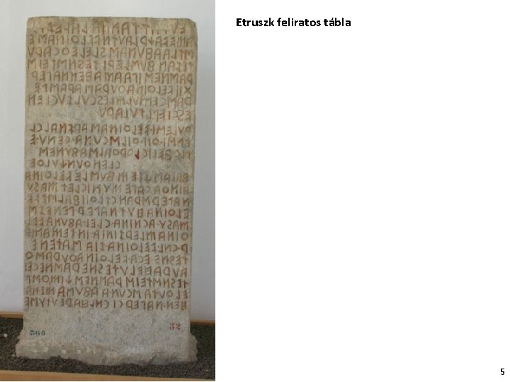 Etruszk feliratos tábla 5 