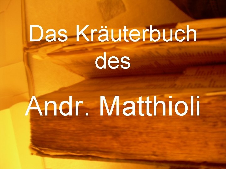 Das Kräuterbuch des Andr. Matthioli 