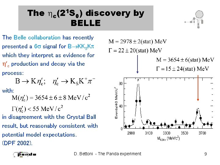 The c(21 S 0) discovery by BELLE The Belle collaboration has recently presented a