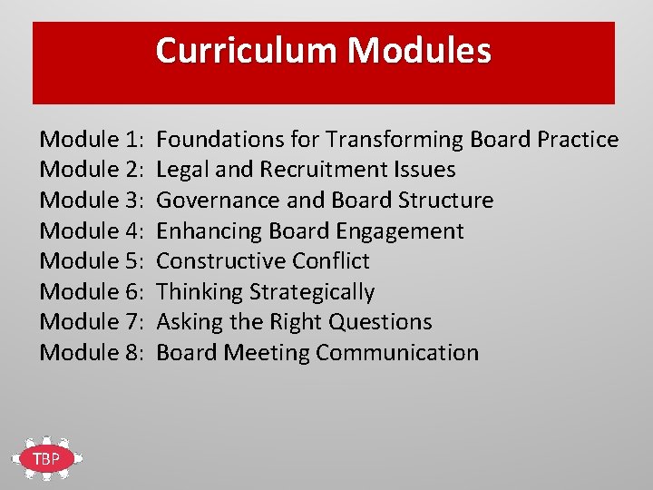 Curriculum Modules Module 1: Module 2: Module 3: Module 4: Module 5: Module 6: