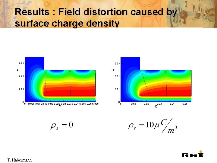 Results : Field distortion caused by surface charge density T. Habermann 