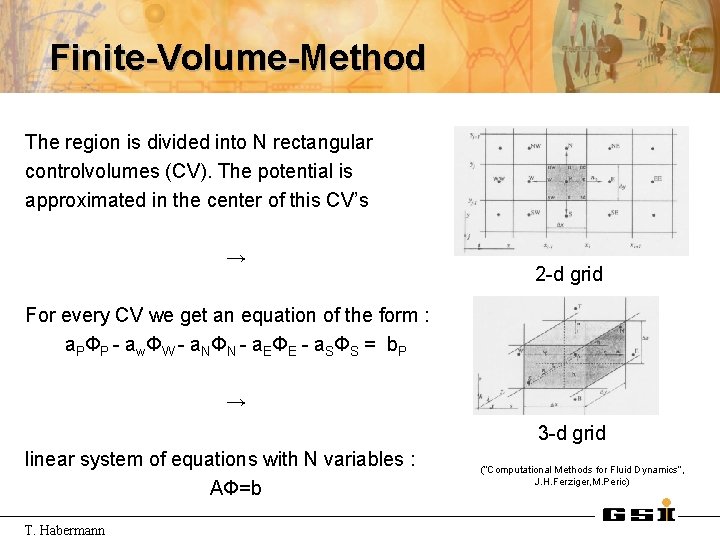 Finite-Volume-Method The region is divided into N rectangular controlvolumes (CV). The potential is approximated