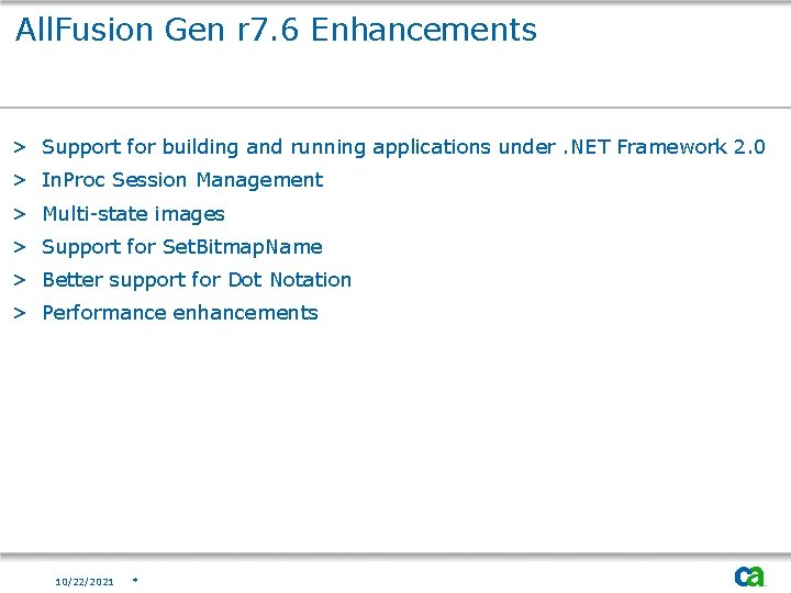 All. Fusion Gen r 7. 6 Enhancements > Support for building and running applications