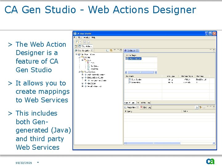 CA Gen Studio - Web Actions Designer > The Web Action Designer is a