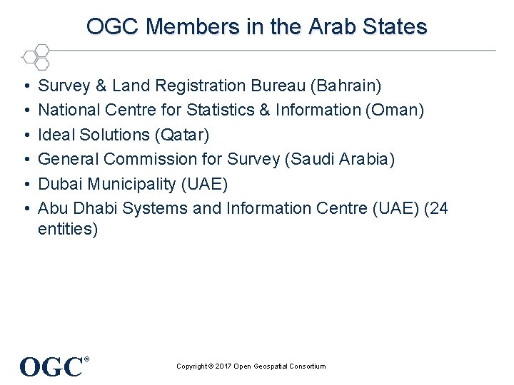 OGC Members in the Arab States • • • Survey & Land Registration Bureau