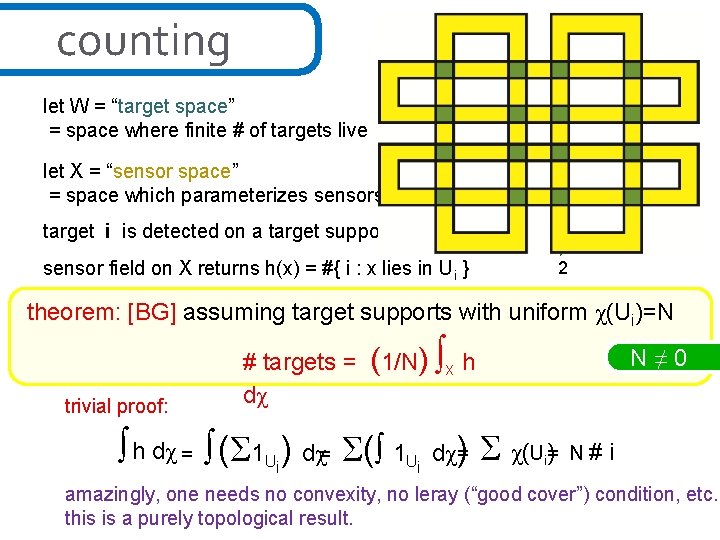 counting let W = “target space” = space where finite # of targets live
