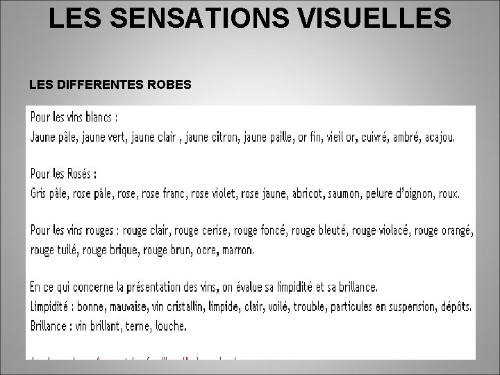 LES SENSATIONS VISUELLES DIFFERENTES ROBES 