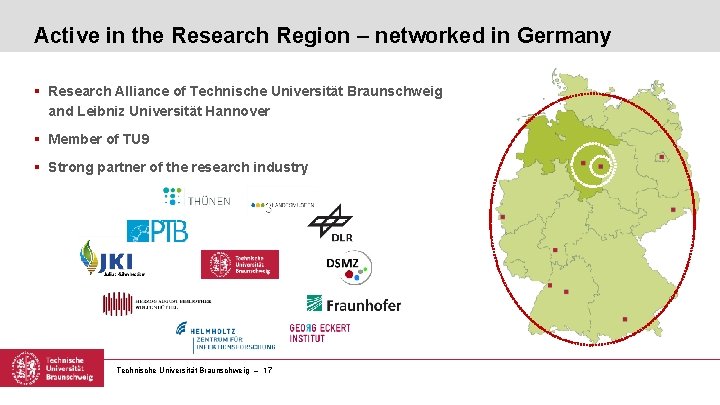 Active in the Research Region – networked in Germany § Research Alliance of Technische