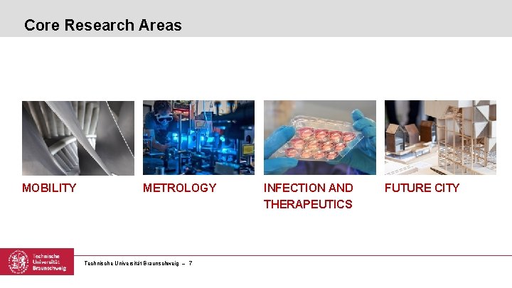 Core Research Areas MOBILITY METROLOGY Technische Universität Braunschweig – 7 INFECTION AND THERAPEUTICS FUTURE